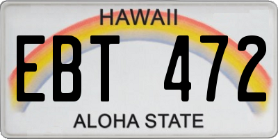 HI license plate EBT472