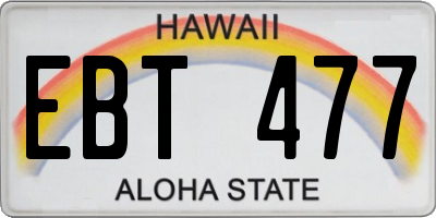 HI license plate EBT477