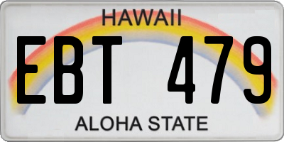 HI license plate EBT479