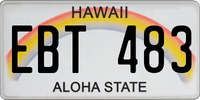 HI license plate EBT483