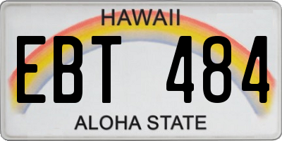 HI license plate EBT484