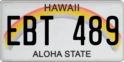 HI license plate EBT489
