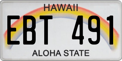 HI license plate EBT491