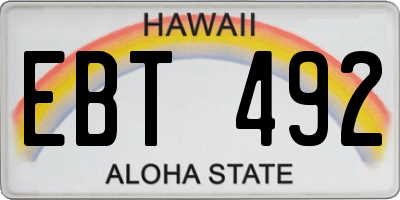 HI license plate EBT492