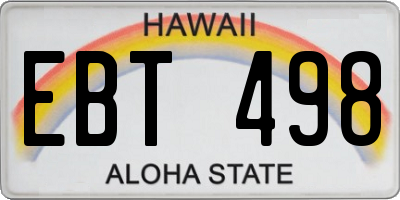 HI license plate EBT498