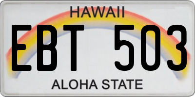 HI license plate EBT503