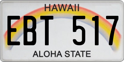 HI license plate EBT517