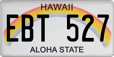 HI license plate EBT527