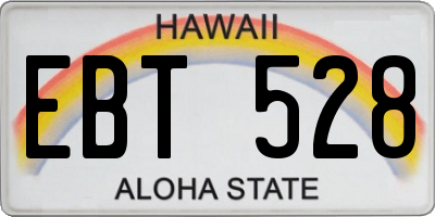 HI license plate EBT528