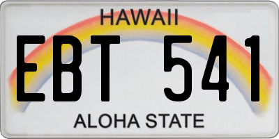 HI license plate EBT541