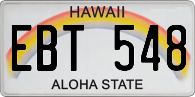 HI license plate EBT548