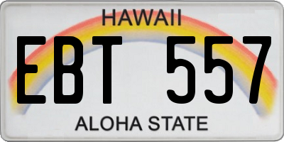 HI license plate EBT557