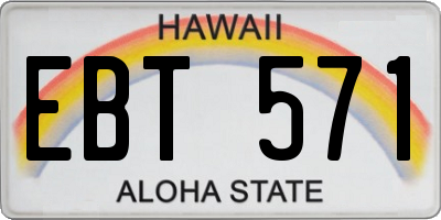 HI license plate EBT571