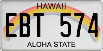 HI license plate EBT574