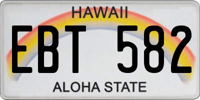 HI license plate EBT582