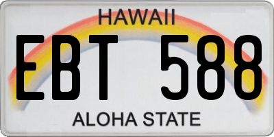 HI license plate EBT588