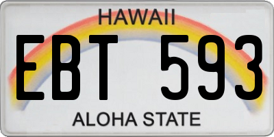 HI license plate EBT593