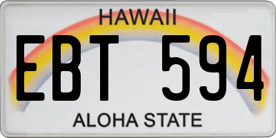 HI license plate EBT594