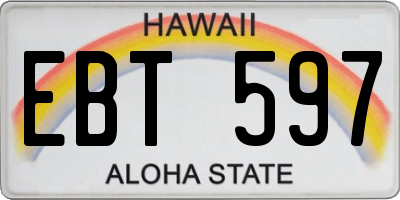 HI license plate EBT597