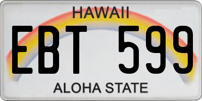 HI license plate EBT599