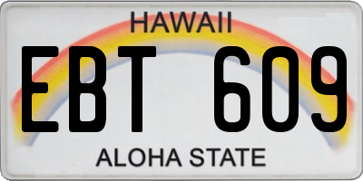 HI license plate EBT609