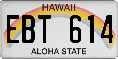 HI license plate EBT614
