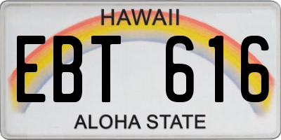 HI license plate EBT616