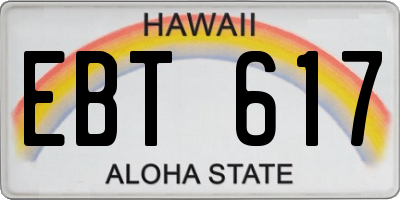 HI license plate EBT617