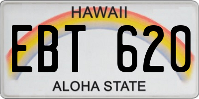 HI license plate EBT620