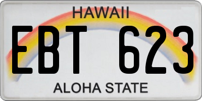 HI license plate EBT623
