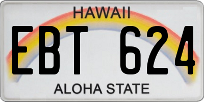 HI license plate EBT624