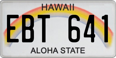 HI license plate EBT641