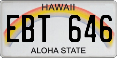 HI license plate EBT646
