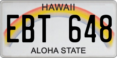 HI license plate EBT648
