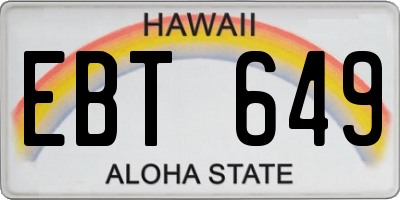 HI license plate EBT649
