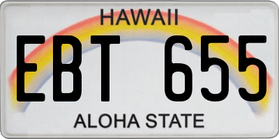 HI license plate EBT655