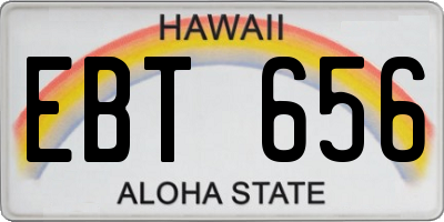 HI license plate EBT656