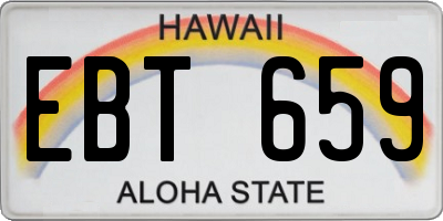 HI license plate EBT659