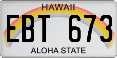 HI license plate EBT673