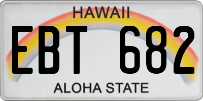 HI license plate EBT682