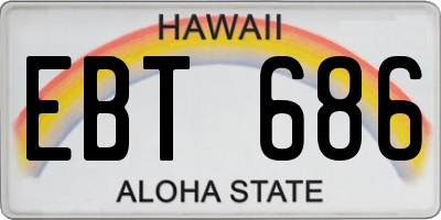 HI license plate EBT686