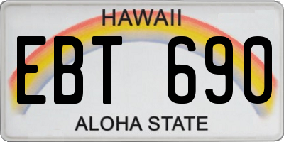 HI license plate EBT690