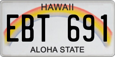 HI license plate EBT691