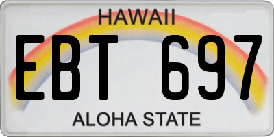 HI license plate EBT697