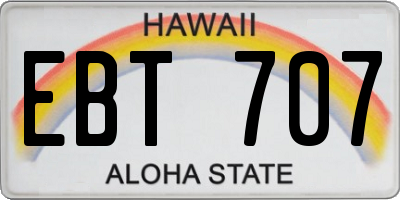 HI license plate EBT707
