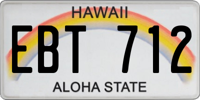 HI license plate EBT712