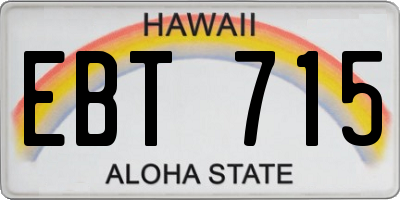 HI license plate EBT715