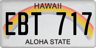 HI license plate EBT717