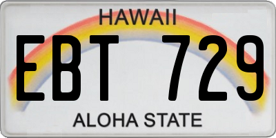 HI license plate EBT729