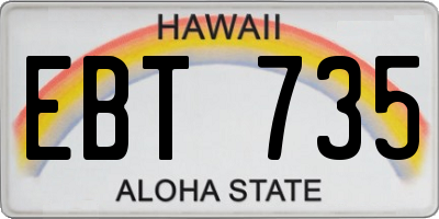HI license plate EBT735